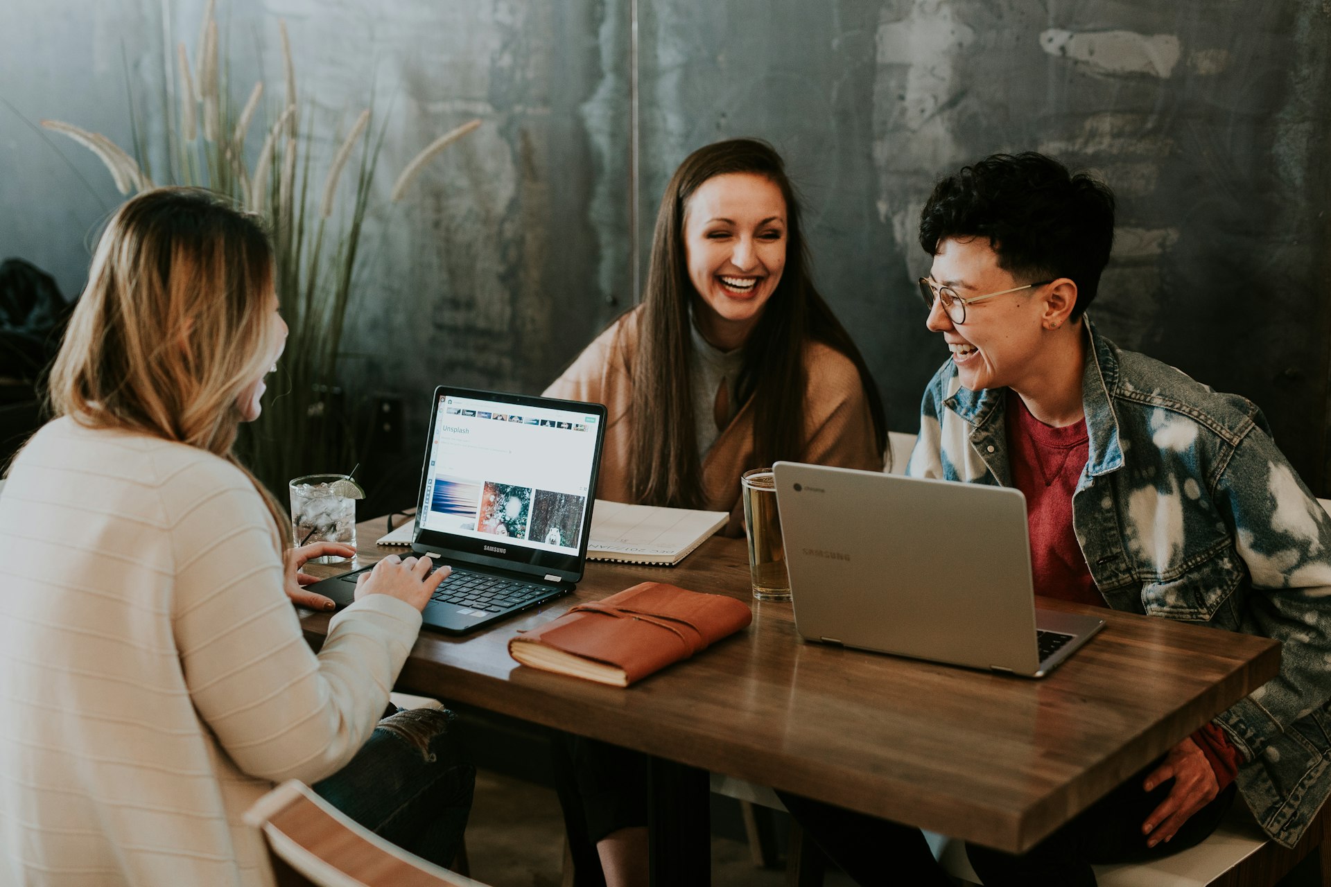 Young professionals collaborating on careers